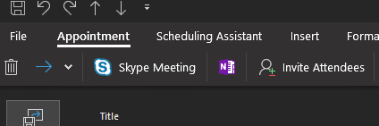 Appointment Option at the Top of Outlook Inbox