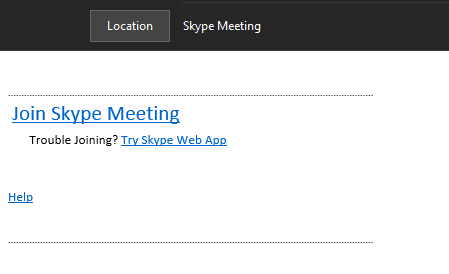 Arranging Skype Meeting via Outlook